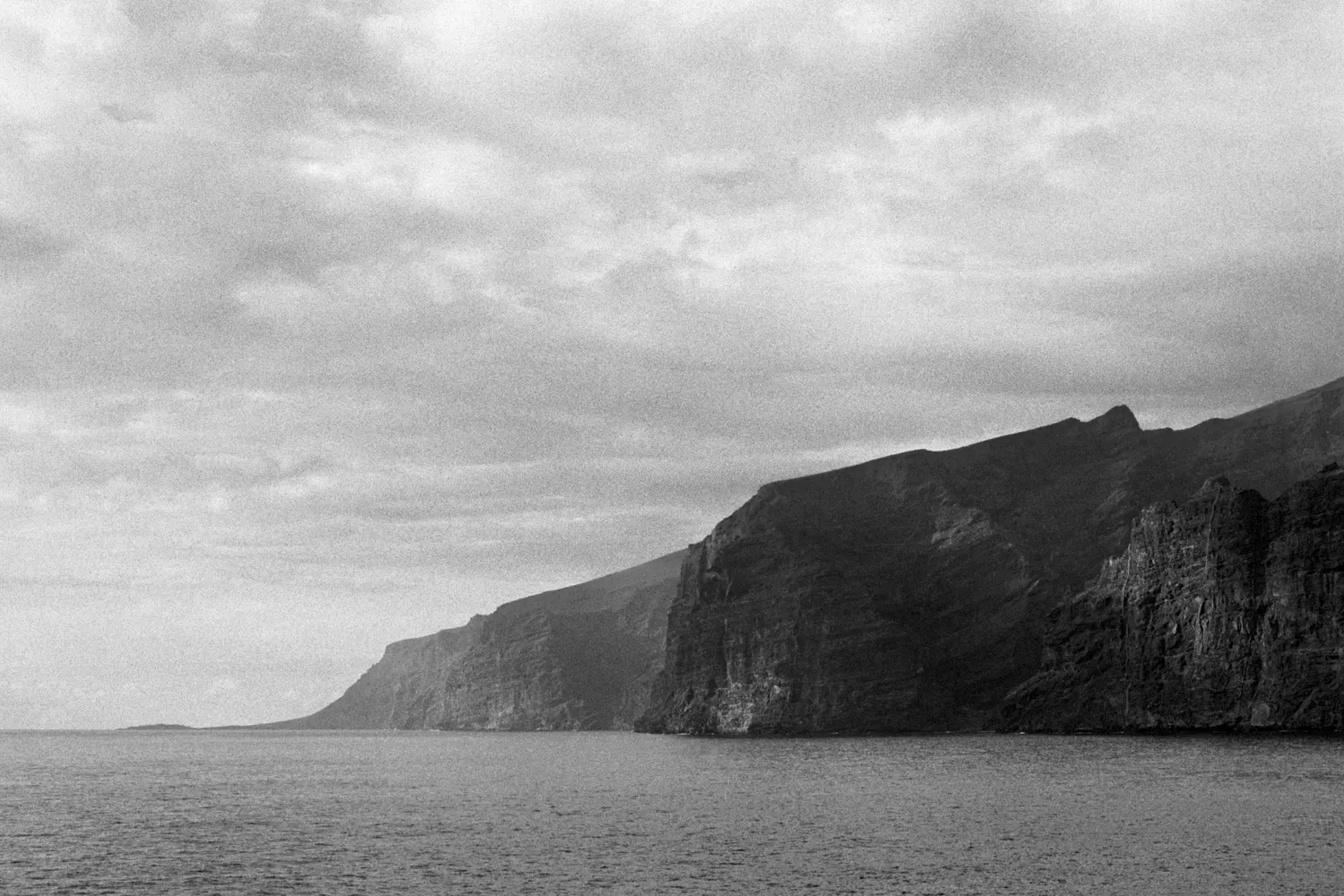 Minimal photo of Tenerife mountain, sky and the sea.