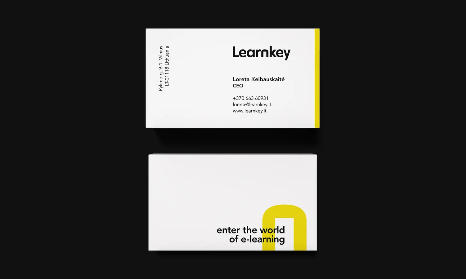 Learnkey identity on business cards