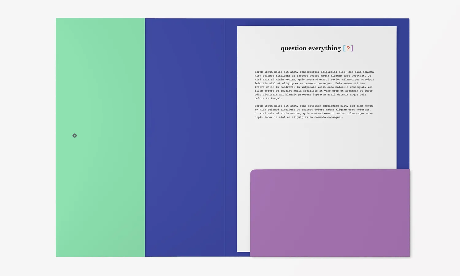 Colorful and vibrant letterhead with hipsterish identity