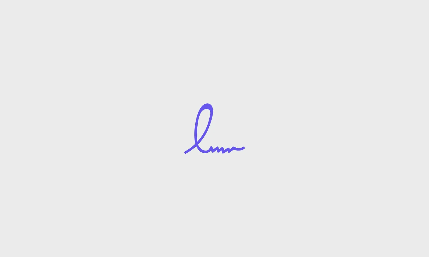 Minimalist logo as a monogram 'L' representing Loreta's brand identity