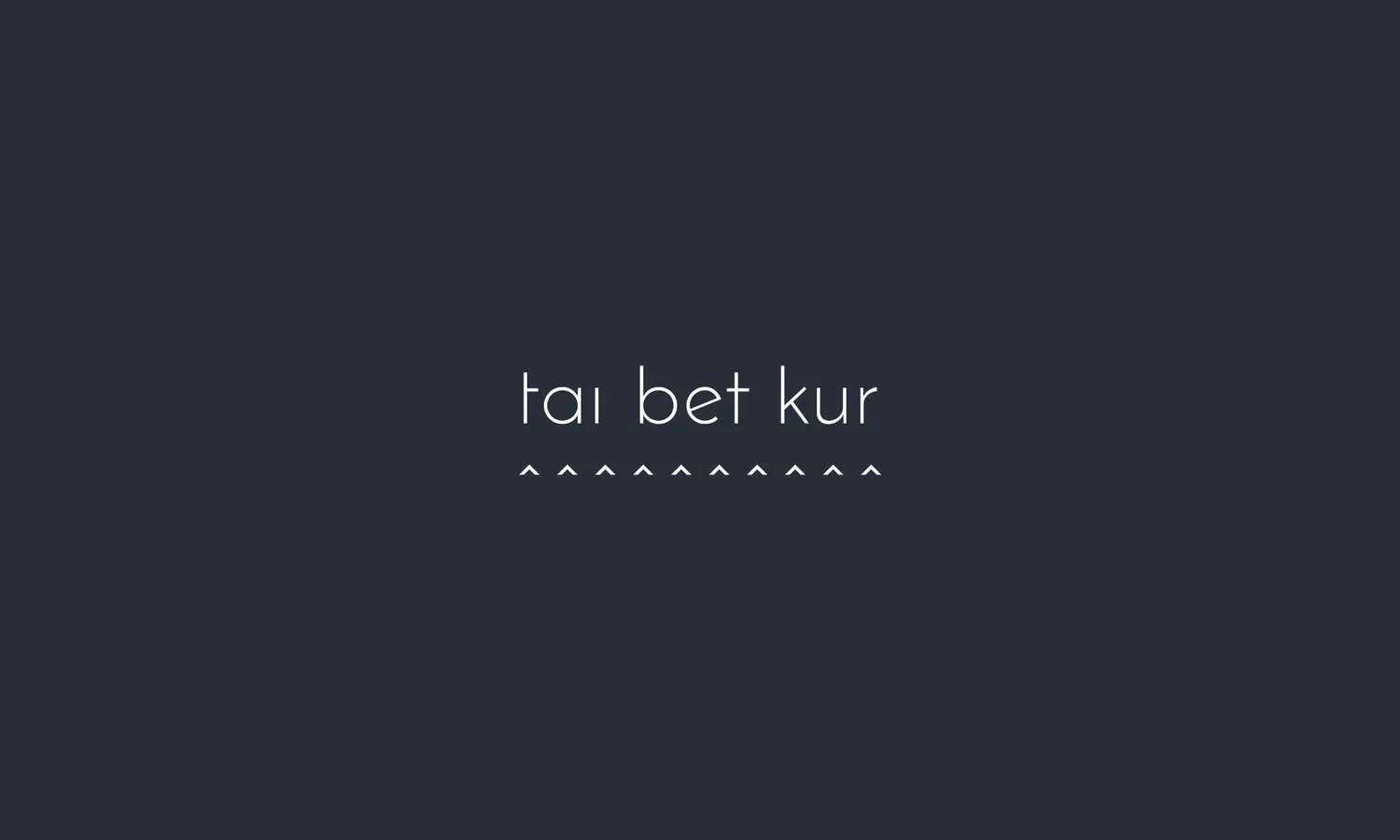 Tai Bet Kur logo made of typeface with spiky symbols forming a ground level